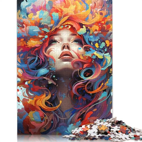 Color Art Girl Puzzle, herausfordernd und knifflig, 100% recycelter Karton, Puzzle für Erwachsene und Kinder, 1000 Teile (75 x 50 cm) von POLIUAWS