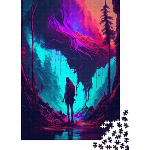 Colorburst Puzzle 1000 Teile für Erwachsene, Halloween-Geschenk, Holzpuzzle für Erwachsene und Jugendliche, 1000 Teile Lernpuzzle (75x50cm) von POLIUAWS