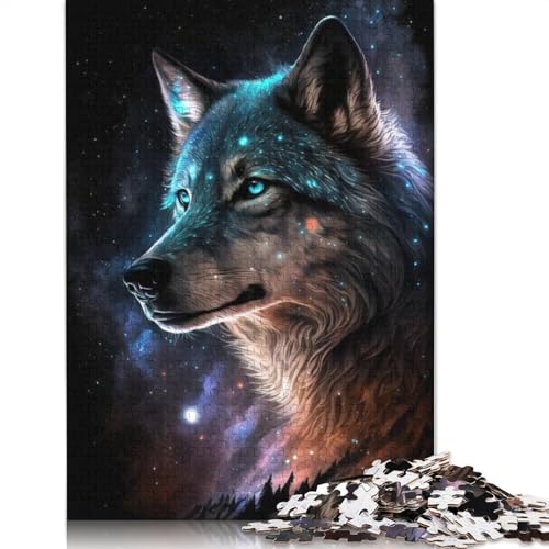 Colour Galaxy Wolf Puzzle für Erwachsene, Premium-Puzzle aus 100% recyceltem Brett, schwierige Puzzles für Kinder ab 12 Jahren, 1000 Teile (75 x 50 cm) von POLIUAWS
