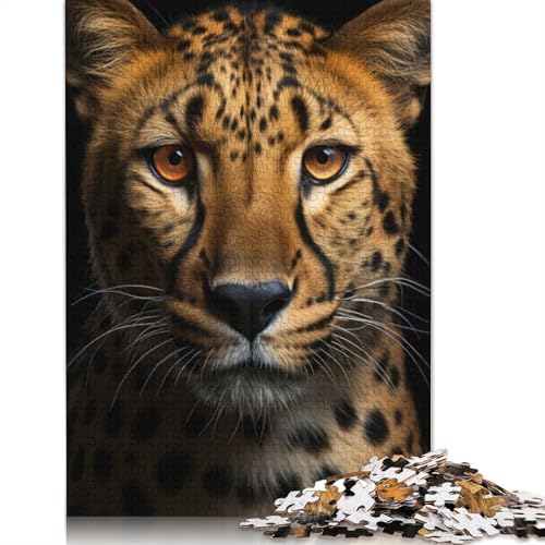 Cooles Gepardenporträt, 1000-teiliges Puzzle für Erwachsene, Spielzeug, Denkspiel, Lernspiel für Erwachsene, Stressabbau, Heimdekoration, 1000 Teile (75 x 50 cm) von POLIUAWS