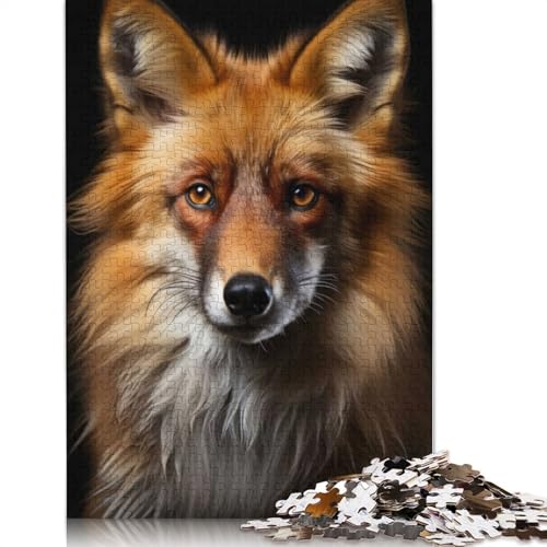 Cooles Rotfuchs-Porträt, 1000-teiliges Puzzle, Spaß für die ganze Familie, Puzzle für Erwachsene und herausforderndes Spiel, Spiele zum Stressabbau und einzigartige Geschenke, 1000 Teile (75 x 50 cm) von POLIUAWS