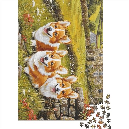 Corgi-Puzzle, Denksportaufgabe, Premium-Puzzle aus Karton für Kinder und Erwachsene ab 12 Jahren, 1000 Teile (75 x 50 cm) von POLIUAWS