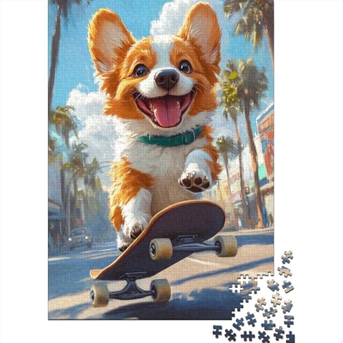 Corgi-Puzzle, rechteckig, aus Pappe, 100% recycelter Pappe, Puzzle für Erwachsene, 1000 Teile (75 x 50 cm) von POLIUAWS