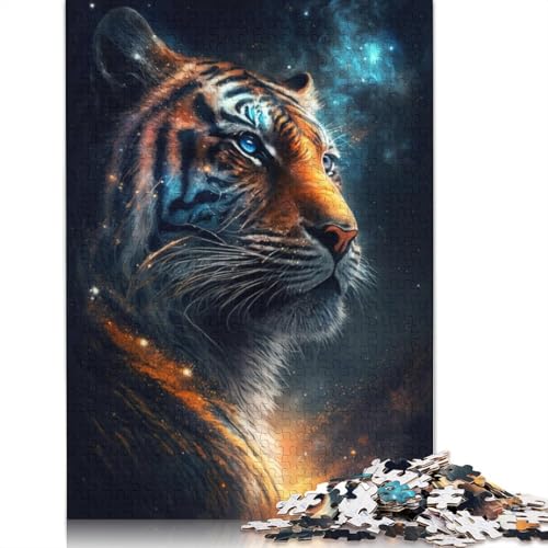 Cosmic Animal Tiger Puzzle für Erwachsene, Premium-Puzzle aus 100% recyceltem Brett, schwierige Puzzles für Kinder ab 12 Jahren, 1000 Teile (75 x 50 cm) von POLIUAWS