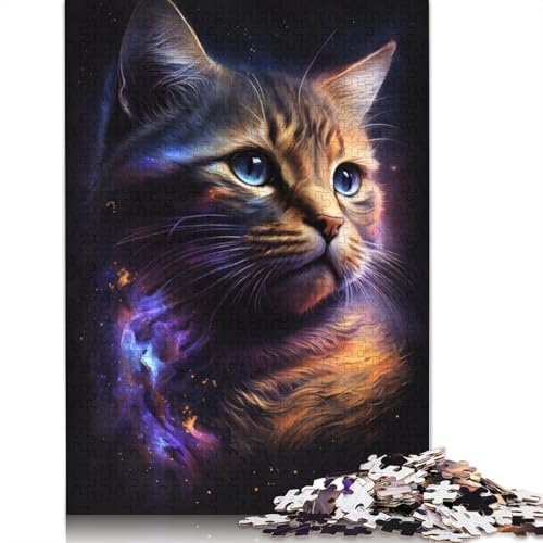 Cosmic Cat Puzzle-Spielzeug für Erwachsene, Lernspiel, Puzzle-Spiele für Erwachsene für Kinder, 1000 Teile (75 x 50 cm) von POLIUAWS