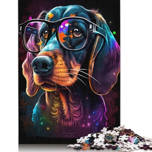 Cosmic Chihuahua mit Brille, Puzzle für Erwachsene, 1000 Teile, herausfordernde Familienspiele, Denkspiele für Kinder ab 12 Jahren, 1000 Teile (75 x 50 cm) von POLIUAWS