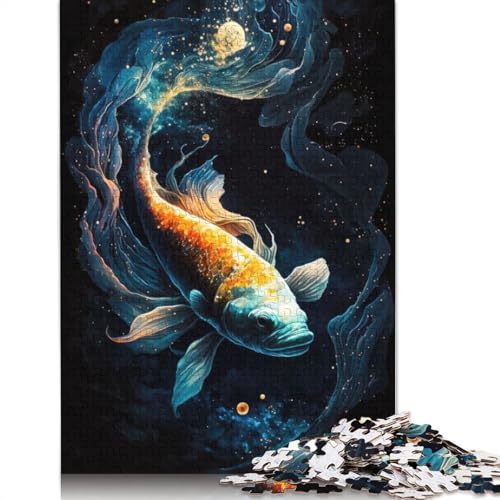 Cosmic Koi 4 Puzzles 1000 Teile Schwer Puzzle Spielzeug Pädagogisches Spiel Impossible Herausforderung Spielzeug Für Erwachsene Kinder 1000pcs (38x26cm) von POLIUAWS