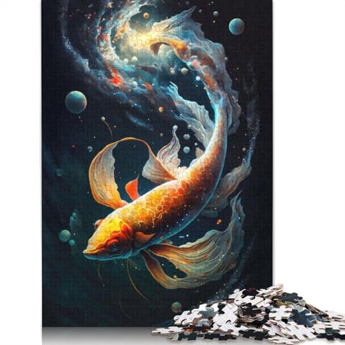 Cosmic Koi 7 Puzzle 1000 Teile Schwer Puzzle Spielzeug Lernspiel Impossible Herausforderung Spielzeug Für Erwachsene Und Kinder Ab 12 Jahren 1000pcs (75x50cm) von POLIUAWS