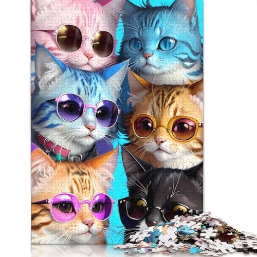 Cute Cat Family Photo Puzzles 1000 Teile Schwer Puzzle Spielzeug Lernspiel Impossible Herausforderungsspielzeug Für Erwachsene Und Kinder Ab 14 Jahren 1000pcs (75x50cm) von POLIUAWS