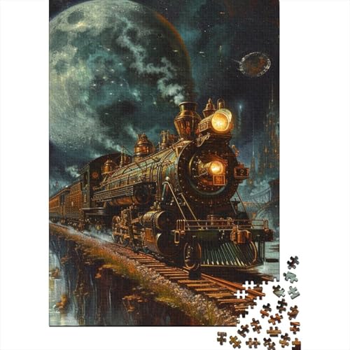 Dampfzug Puzzle 1000 Teile Holzpuzzle Puzzle für Erwachsene Jugendliche Jugendliche Männer Frauen Geschenk 1000 Teile (75x50cm) von POLIUAWS