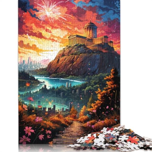 Das Psychedelia-Puzzle der Akropolis. Anspruchsvolles und kniffliges Puzzle aus 100% recyceltem Karton für Erwachsene. Geburtstagsgeschenk (75 x 50 cm). von POLIUAWS