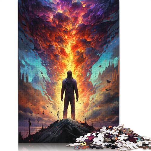 Das Psychedelia der Elemental Magicians-Puzzle, herausfordernd und knifflig, 100% recycelter Karton, Puzzle für Erwachsene, Geburtstagsgeschenk (75 x 50 cm) von POLIUAWS