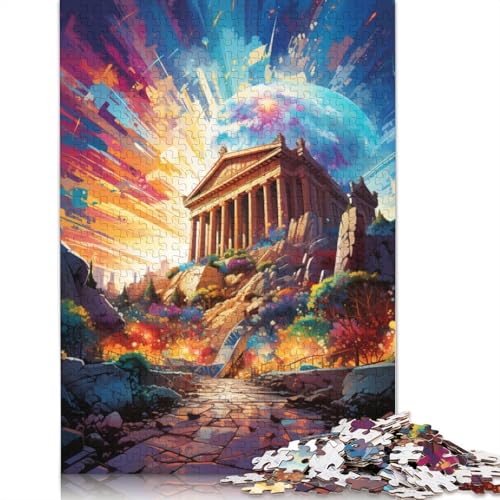 Das farbenfrohe Psychedelia-Puzzle der Akropolis, 100% recycelter Karton, Puzzle für Jungen oder Mädchen, 1000 Teile (75 x 50 cm) von POLIUAWS