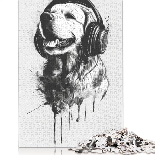 Deejay Golden Retriever 1000-teiliges Puzzle für Erwachsene | Familienspaß-Puzzles für Erwachsene, Geschenke, Denkspiele, 1000 Teile (75 x 50 cm) von POLIUAWS