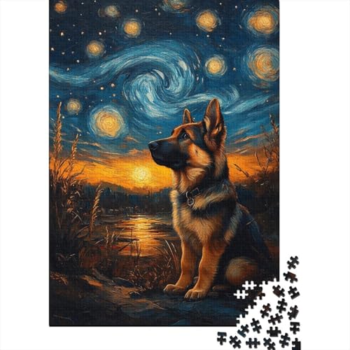 Deutsche Schäferhunde-Puzzle, Premium-Puzzle aus 100% recycelter Pappe, 100% recycelter Karton, für Kinder und Erwachsene, 1000 Teile (75 x 50 cm) von POLIUAWS