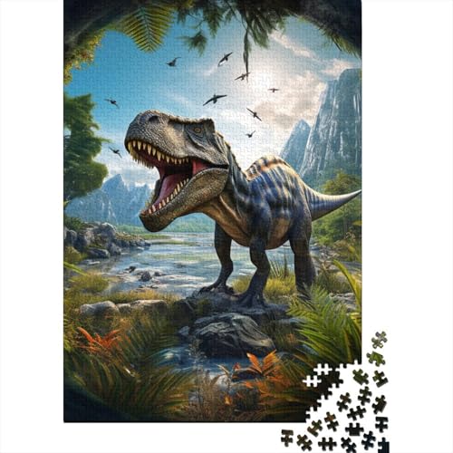 Dinosaurier Puzzle 1000 Teile Holzpuzzle für Kinder, Lernspiel für Erwachsene und Jugendliche, 1000 Teile (75x50cm) von POLIUAWS