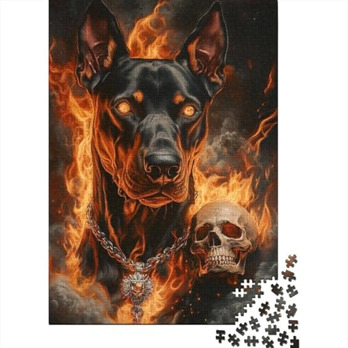 Dobermann-Puzzle, DIY-Spiel, Premium-Karton-Puzzle für Frauen und Männer, 1000 Teile (38 x 26 cm) von POLIUAWS