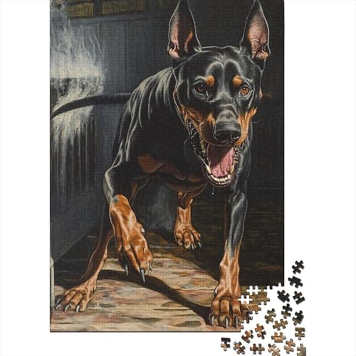 Dobermann-Puzzle, Denksportaufgabe, Premium-Puzzle aus Karton für Kinder und Erwachsene ab 12 Jahren, 1000 Teile (75 x 50 cm) von POLIUAWS