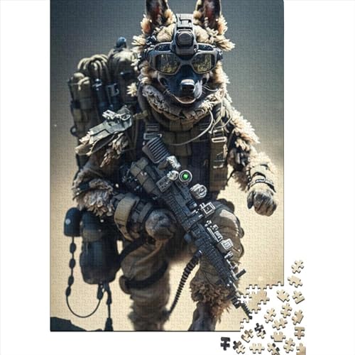 Dog Troops Puzzle 1000 Teile Holzpuzzle für Erwachsene und Jugendliche ab 12 Jahren, 1000 Teile (75x50cm) von POLIUAWS