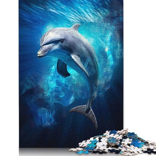 Dolphin Ocean Glide Puzzle 1000-teilige Schwer Puzzle Spielzeug Lernspiel Impossible Herausforderung Spielzeug Für Erwachsene Kinder 1000pcs (75x50cm) von POLIUAWS