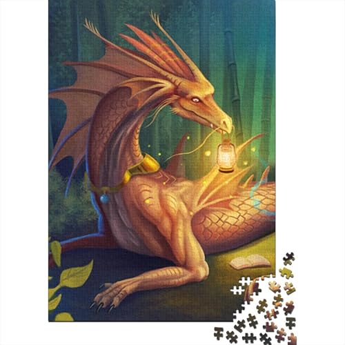 Drachenpuzzle, 1000 Teile, für Erwachsene und Jugendliche, lustiges Holzpuzzle, 1000 Teile (75 x 50 cm). von POLIUAWS