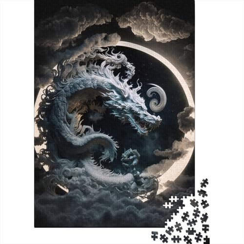 Dragon456 Holzpuzzle für Erwachsene, 1000 Teile, Halloween-Puzzle, Lernspiel, Herausforderung, 1000 Teile (75 x 50 cm) von POLIUAWS
