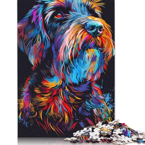 Drahthaariger Vorstehhund, Puzzle, Denksportaufgabe, rechteckiges Papierpuzzle für Erwachsene, 1000 Teile (75 x 50 cm) von POLIUAWS