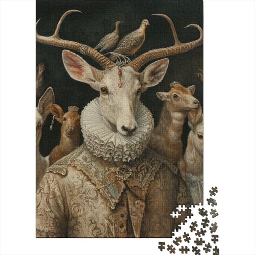 Dramatis_deer Puzzle für Erwachsene und Jugendliche Papierpuzzle für Kinder Weihnachtsgeschenke Lernspiel Herausforderung Spielzeug 1000 Teile (38x26cm) von POLIUAWS