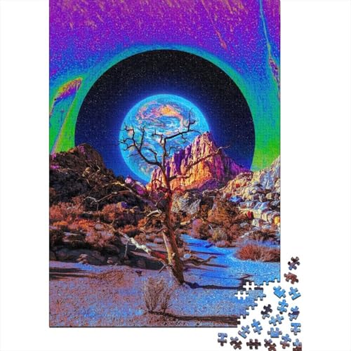 Dreamscape Puzzle 1000 Teile für Erwachsene, Halloween-Geschenk, Holzpuzzle für Erwachsene, 1000 Teile (75x50cm) von POLIUAWS