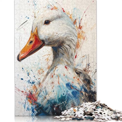 Duck in Splatter Art Puzzle 1000-teilige Schwer Puzzle Spielzeug Lernspiel Impossible Herausforderung Spielzeug Für Erwachsene Kinder 1000pcs (38x26cm) von POLIUAWS