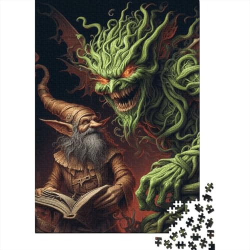 Dunkle Monster Puzzle für Erwachsene und Jugendliche Holzpuzzle für Kinder Weihnachtsgeschenke Lernspiel Herausforderung Spielzeug 1000 Teile (75x50cm) von POLIUAWS