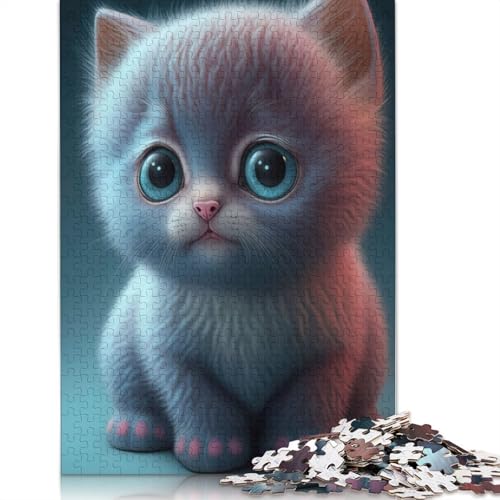 EIN süßes Kätzchen-Puzzle mit 1000 Teilen. Familienspaß-Puzzles für Erwachsene und anspruchsvolles Spiel, Spiele zum Stressabbau und einzigartige Geschenke. 1000 Teile (75 x 50 cm) von POLIUAWS
