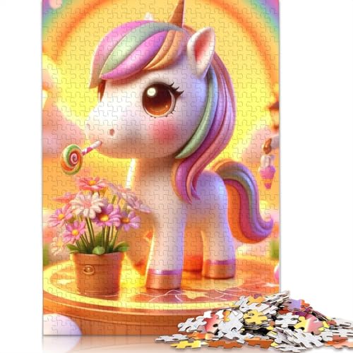 Einhorn-Holzpuzzle, 1000 Teile für Erwachsene, Lernspiel, Weihnachtsgeschenk, 1000 Teile (75 x 50 cm) von POLIUAWS