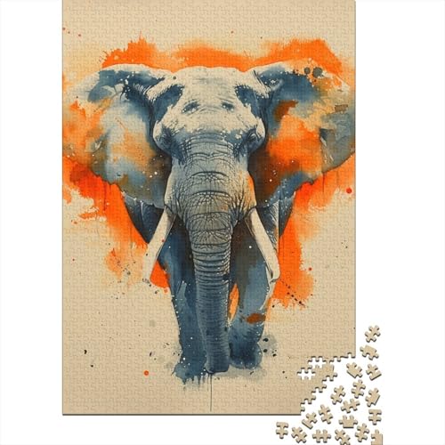 Elefant Puzzle 1000 Teile für Erwachsene, Holzpuzzle für Erwachsene und Jugendliche, 1000 Teile Puzzle für Erwachsene (75x50cm) von POLIUAWS