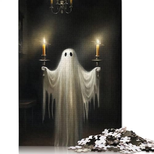 Erwachsene Puzzle 1000 Teile Halloween Geister Holzpuzzle für Erwachsene und Jugendliche Wohnkultur Puzzle Spielzeug 1000 Teile (75x50cm) von POLIUAWS