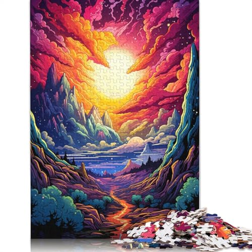 Fantasie-Puzzle mit farbenfroher Landschaft, Premium-Puzzle aus 100% recyceltem Karton, 100% recycelter Pappe, für Kinder und Erwachsene, 1000 Teile (75 x 50 cm) von POLIUAWS