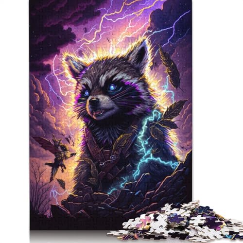 Fantasy Art Waschbär-Puzzles für Erwachsene, Spielzeug, Lernspiel, schwierige Puzzles für Kinder ab 12 Jahren, 1000 Teile (75 x 50 cm) von POLIUAWS