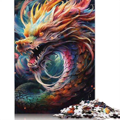 Fantasy-Drachen-Puzzle, Denksportaufgabe, 100% recycelter Karton, Puzzle für Kinder und Erwachsene ab 12 Jahren, 1000 Teile (75 x 50 cm) von POLIUAWS