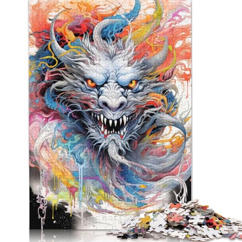 Fantasy Flying Dragon Puzzle für Erwachsene, 100% Recyclingpapier, Mind 1000 Teile, Puzzles für Erwachsene für Kinder, 1000 Teile (75 x 50 cm) von POLIUAWS