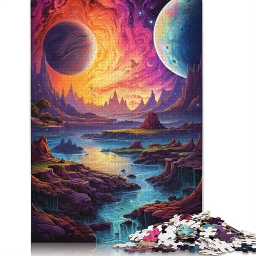 Fantasy-Puzzle mit Buntem Planeten, Familienspaß, rechteckiges Papierpuzzle für Kinder und Erwachsene ab 12 Jahren, Geburtstagsgeschenk, 1000 Teile (75 x 50 cm) von POLIUAWS