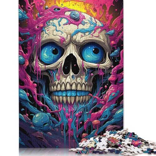 Fantasy-Puzzle mit Buntem Totenkopf, 100% recycelter Karton, Puzzle aus 100% recyceltem Karton für Jungen oder Mädchen, 1000 Teile (38 x 26 cm) von POLIUAWS