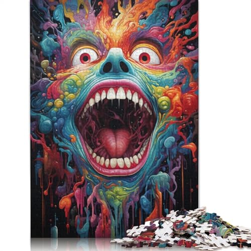 Fantasy-Puzzle mit farbenfrohen Monstern, 100% recycelter Karton, Puzzle aus 100% recyceltem Karton für Jungen oder Mädchen, 1000 Teile (38 x 26 cm) von POLIUAWS