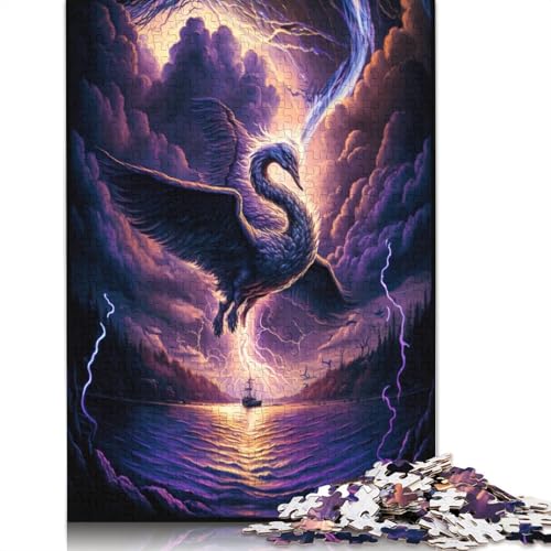 Fantasy Swan 1000 Puzzles für Erwachsene, Lernspiel, Puzzlespiele für Erwachsene für Kinder, 1000 Teile (75 x 50 cm) von POLIUAWS