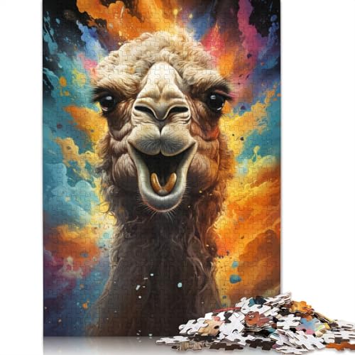 Farbiges Alpaka-Puzzle, rechteckige Pappe, 100% recycelte Pappe, Puzzle für Erwachsene, 1000 Teile (75 x 50 cm) von POLIUAWS