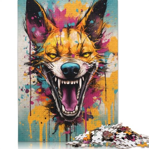 Farbiges Wildhund-Puzzle, Familienspaß, rechteckiges Papierpuzzle für Kinder und Erwachsene ab 12 Jahren, Geburtstagsgeschenk, 1000 Teile (75 x 50 cm) von POLIUAWS