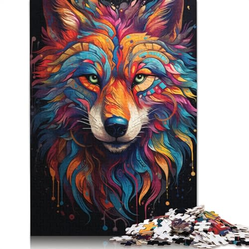 Farbmalerei-Fuchs-Puzzle, Familienspaß, rechteckiges Papierpuzzle für Kinder und Erwachsene ab 12 Jahren, Geburtstagsgeschenk, 1000 Teile (38 x 26 cm) von POLIUAWS