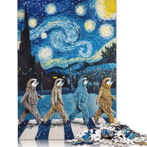 Faultier Abbey Road 1000-teiliges Puzzle für Erwachsene, Spielzeug, Denkspiel, Lernspiel für Erwachsene, Stressabbau, Heimdekoration, 1000 Stück (75 x 50 cm) von POLIUAWS