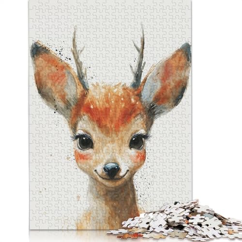 Fawns Innocent Gaze Puzzles 1000 Teile Schwer Puzzle Spielzeug Lernspiel Impossible Herausforderung Spielzeug Für Erwachsene Kinder 1000pcs (75x50cm) von POLIUAWS