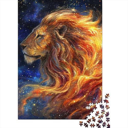 Feuerlöwe Puzzle 1000 Teile Holzpuzzle Erwachsene Lernspiel Herausforderung Spielzeug 1000 Teile (75x50cm) von POLIUAWS