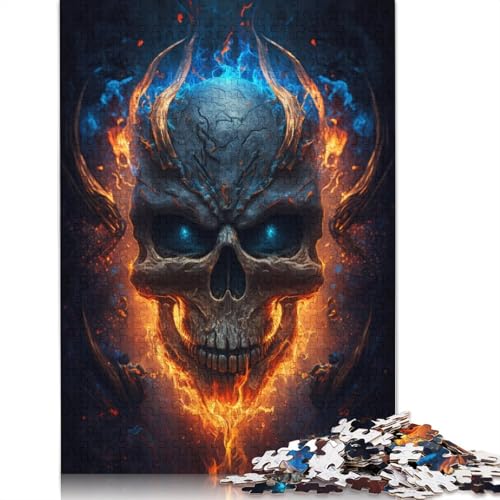 Feuerschädel-Puzzles für Erwachsene ab 18 Jahren, Lernspiele, Puzzle für Erwachsene und Kinder, 1000 Teile (75 x 50 cm) von POLIUAWS
